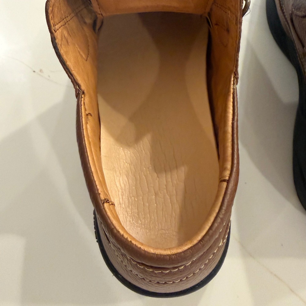 Dr. Comfort Mike Mens 12W Black Brown Leather Boat Shoes Loafers 8660 Strap - Picture 9 of 9